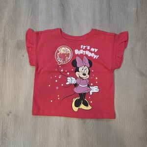Disney Minnie Mouse Pink & Red 'It's My Birthday' Tee Size 2T
